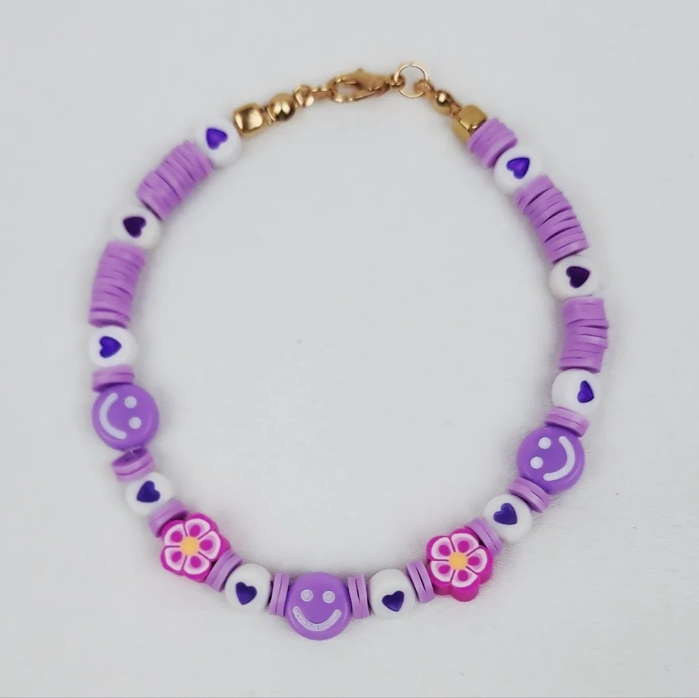 Handmade Smiley Face Heart Detail  Bracelet